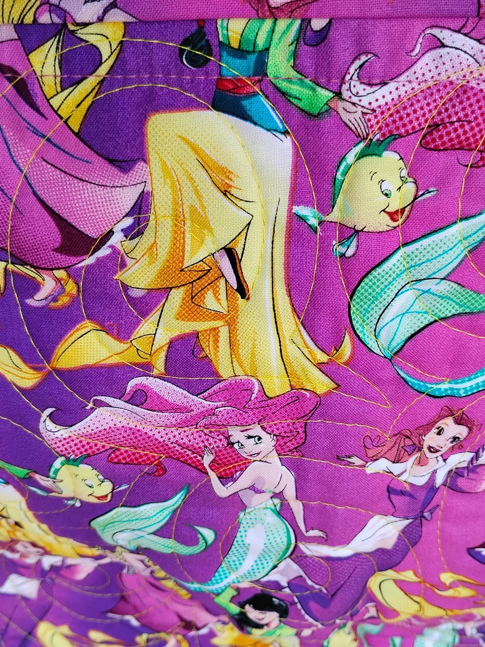 Vintage Purple and Yellow Disney Princess Patchwork Quilt